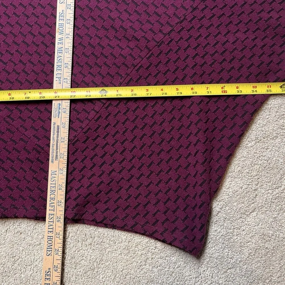 Habitat Clothes To Live In Oversize Sweater Women L Lagenlook Houndstooth Purple